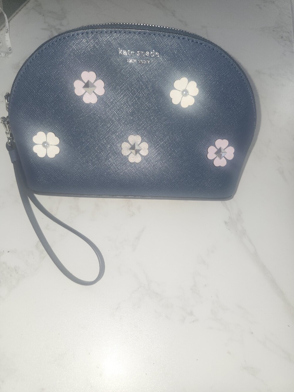 Kate Spade Cameron Spade Flower Appliqué Medium Dome Cosmetic Bag